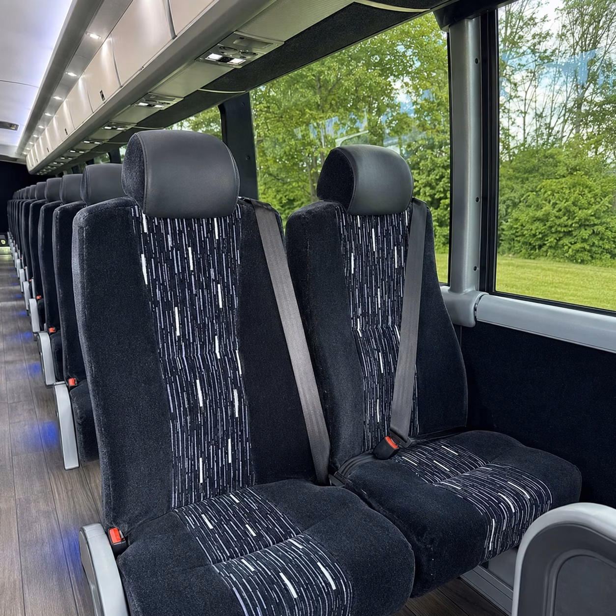 56 passenger charter bus inside